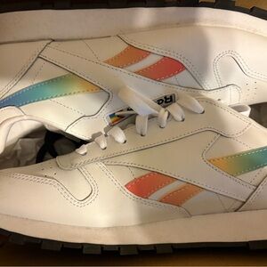 Reebok Classic Pride White Sneakers with Colorful Stripes